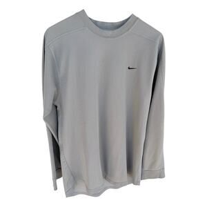 Nike Dri Fit Long Sleeve Shirt Mens Medium Gray Athletic Running Training Top